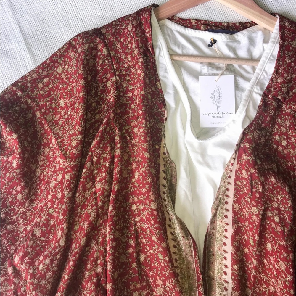 Silk Maxi Duster Red Ruby O/S